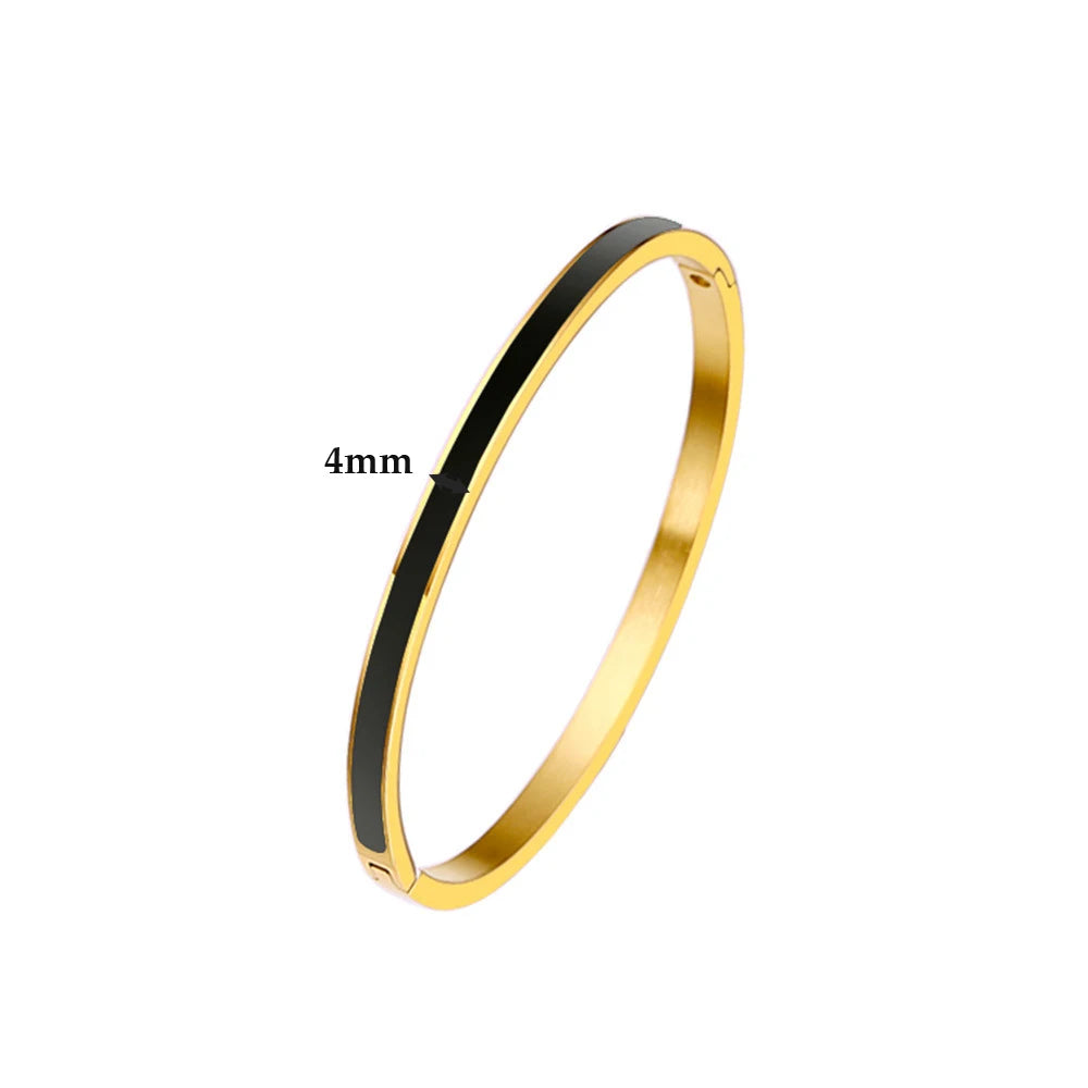 Aurelis Enamel Bangle – 4mm Stacking Bracelet