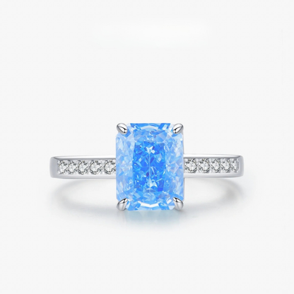 Celestial Blue Zircon Ring - 925 Sterling Silver