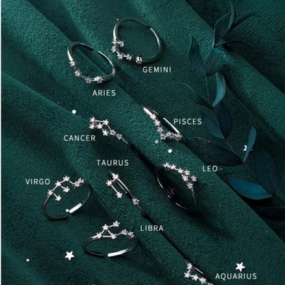 Zodiac Constellation Ring - 925 Sterling Silver