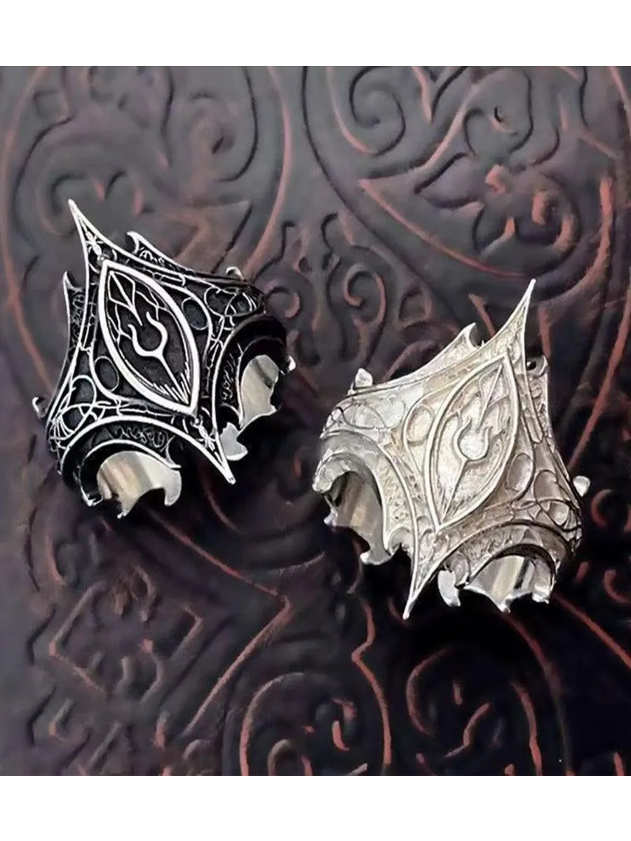 Runic Flame Crown Ring