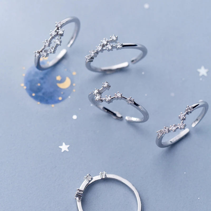 Zodiac Constellation Ring - 925 Sterling Silver