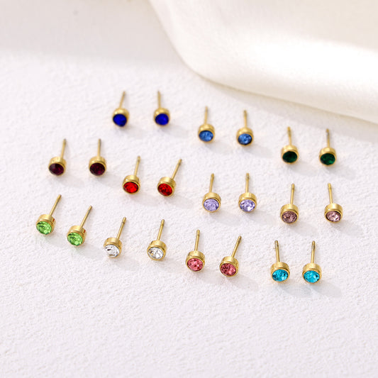 Birthstone Push-Back Earrings