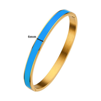 Aurelis Enamel Bangle – 6mm Stacking Bracelet