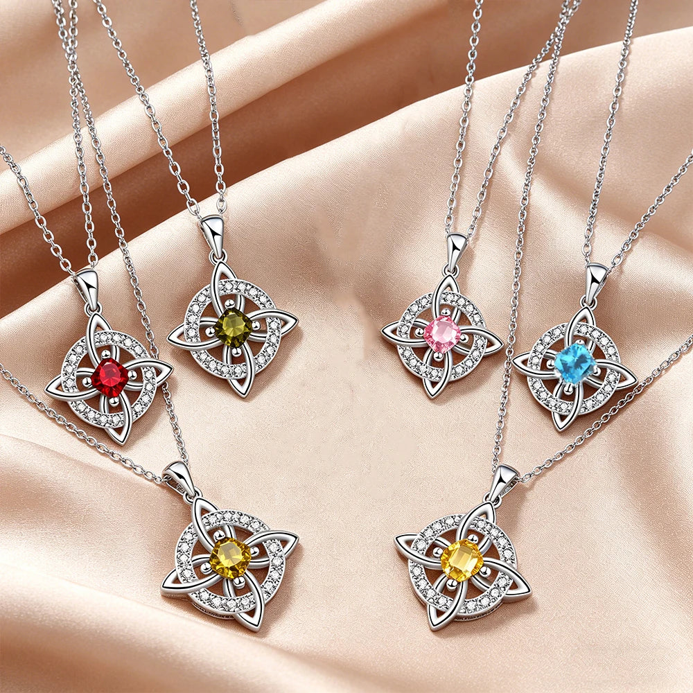 Witch Knot Birthstone Necklace