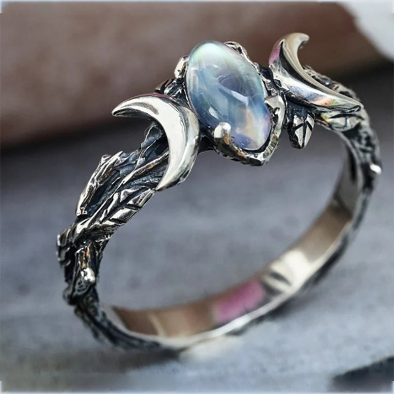 Moonstone Triple Goddess Ring