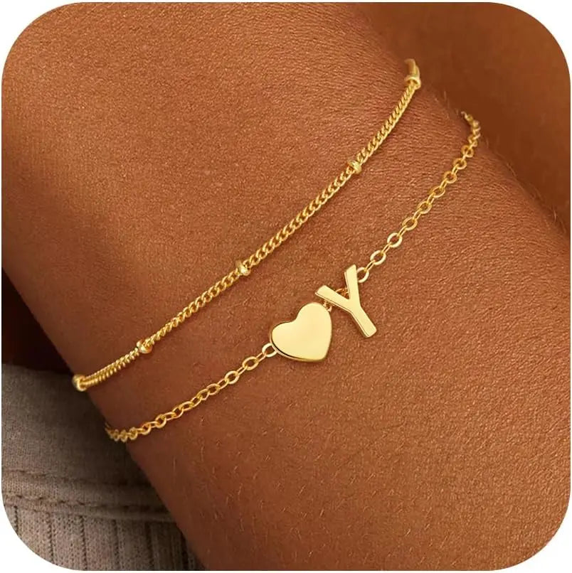 Initial Heart Bracelet