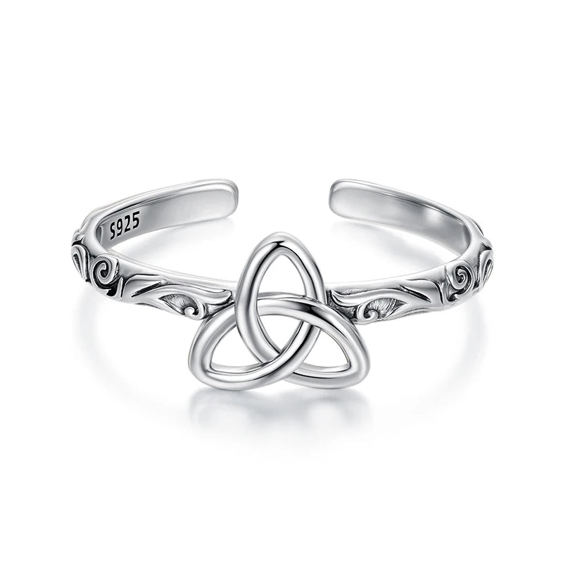 Trinity Knot Open Ring – 925 Sterling Silver