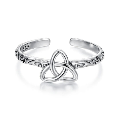 Trinity Knot Open Ring – 925 Sterling Silver