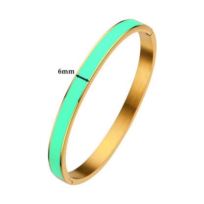 Aurelis Enamel Bangle – 6mm Stacking Bracelet