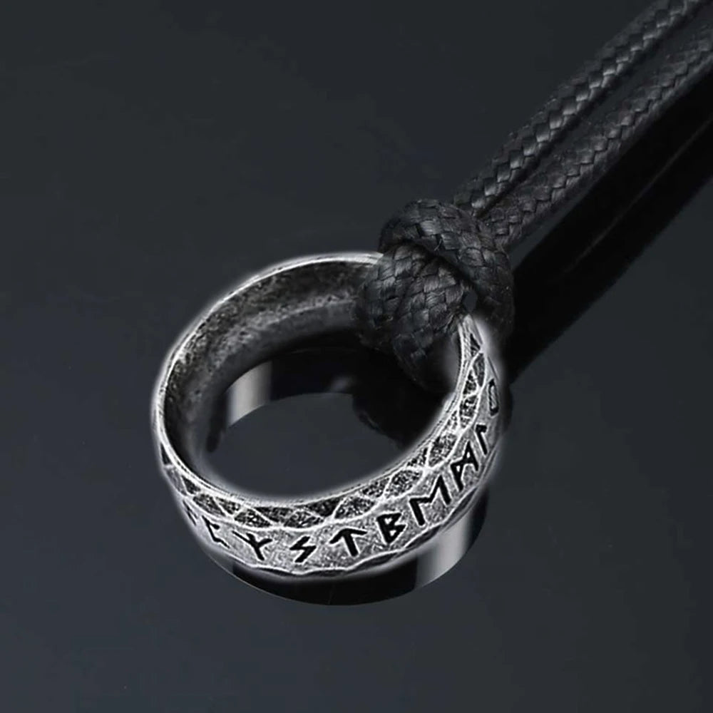 Runic Ring Pendant Necklace