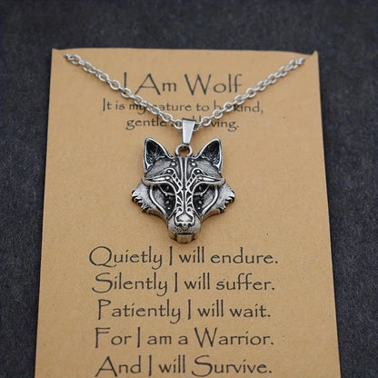 Fenrir Wolf Head Necklace