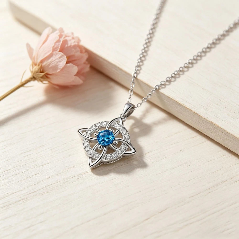 Witch Knot Birthstone Necklace