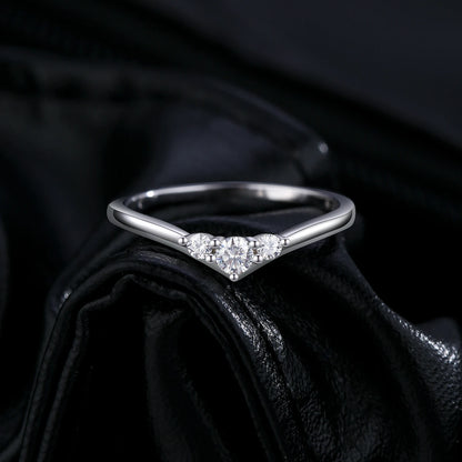 Graceful Trio Ring 925 Sterling Silver and Moissanite