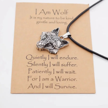 Fenrir Wolf Head Necklace