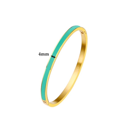 Aurelis Enamel Bangle – 4mm Stacking Bracelet