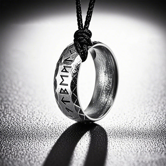 Runic Ring Pendant Necklace