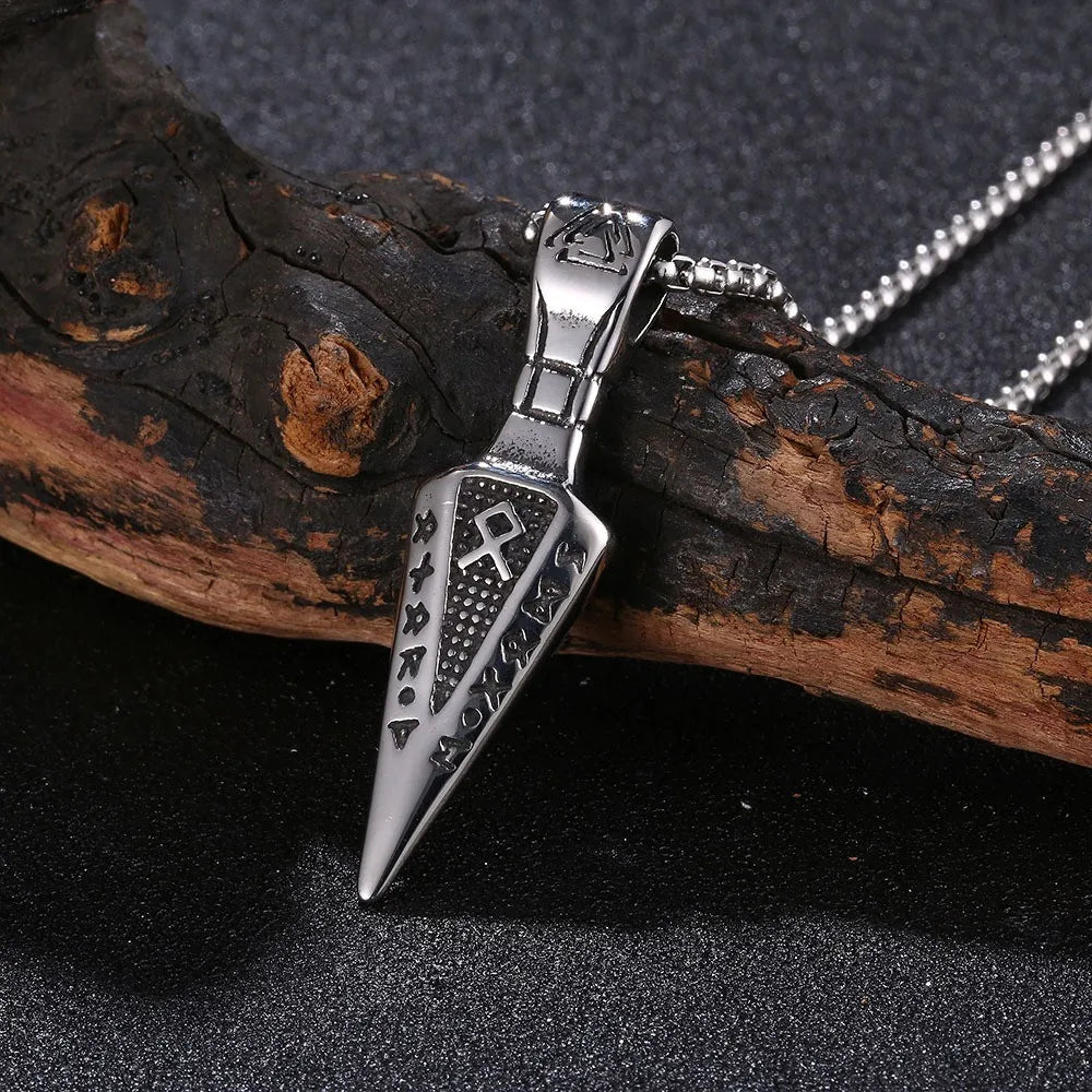 Runic Spear Pendant Necklace