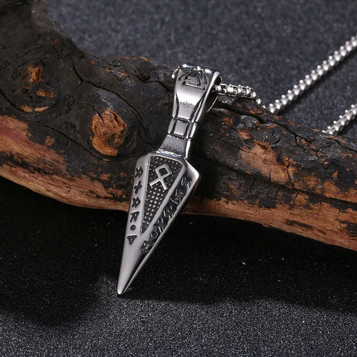 Runic Spear Pendant Necklace