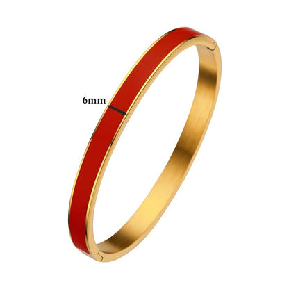 Aurelis Enamel Bangle – 6mm Stacking Bracelet