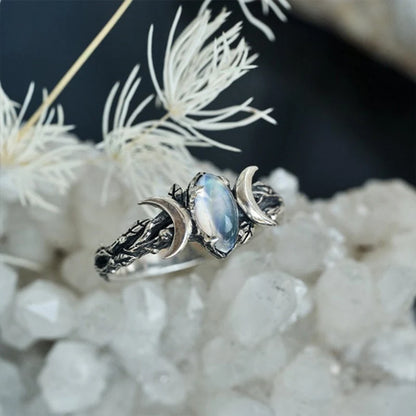 Moonstone Triple Goddess Ring