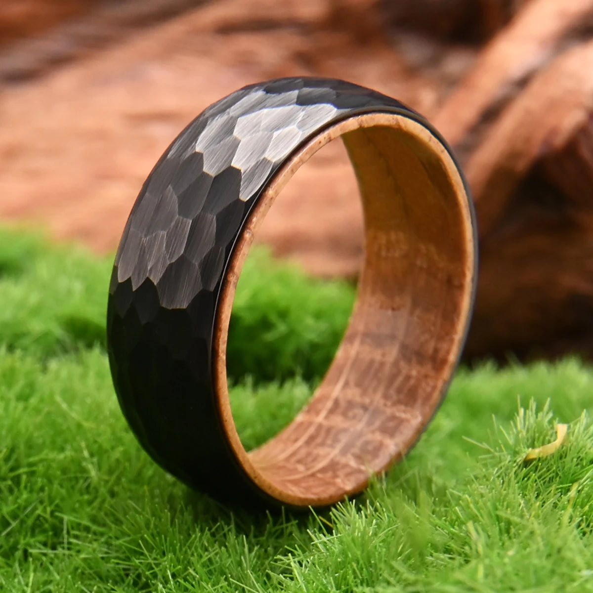Barrelforge Hammered Tungsten Ring