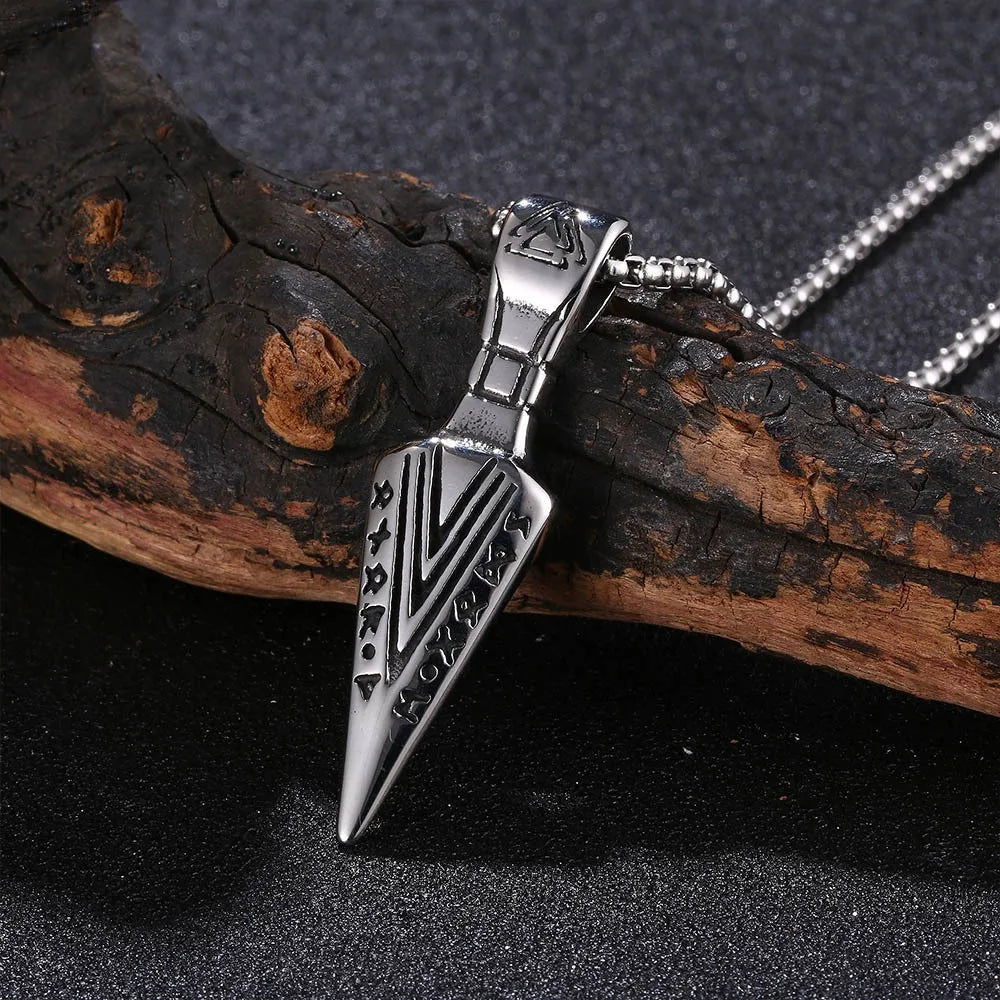 Runic Spear Pendant Necklace