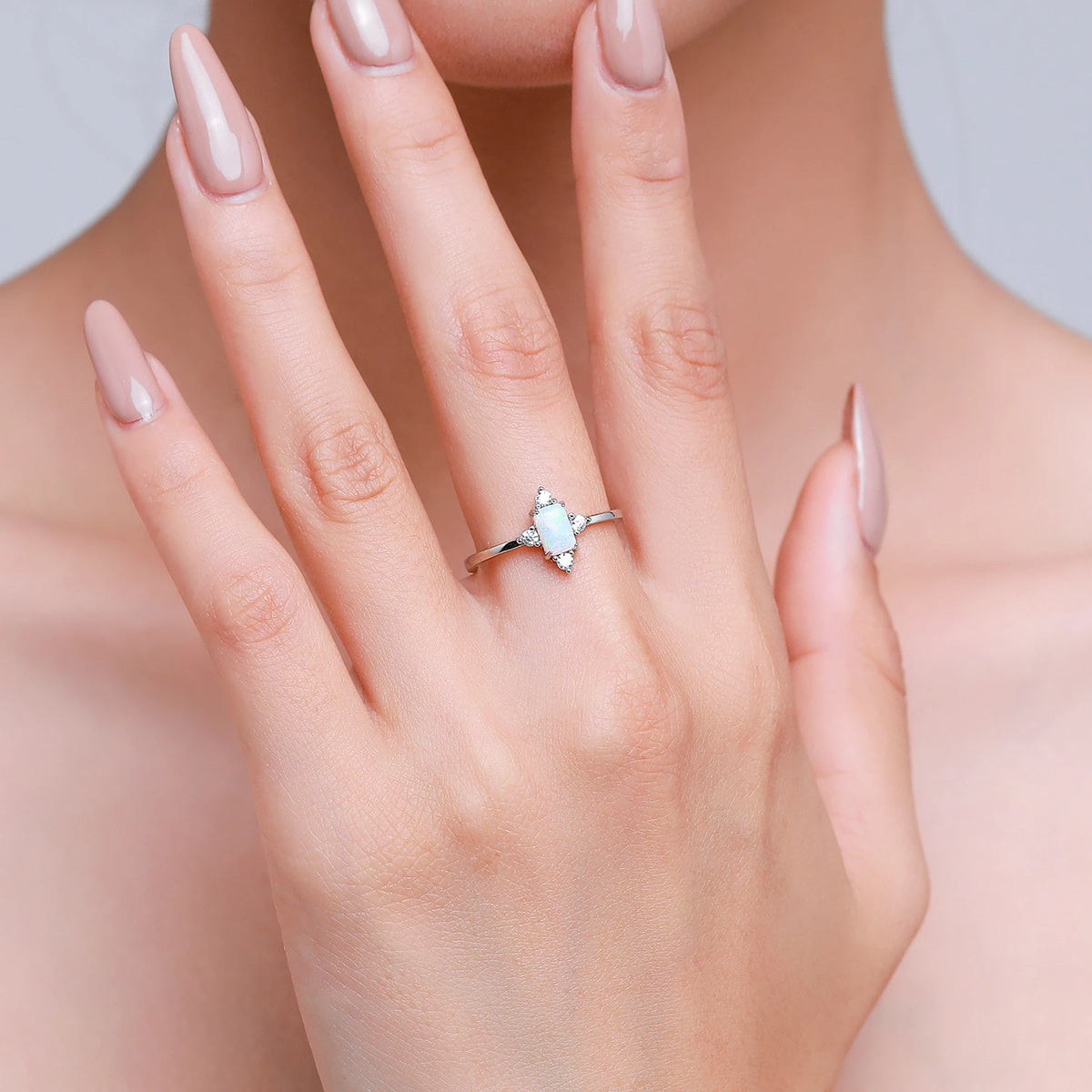 Opal Elegance Ring 925 Sterling Silver