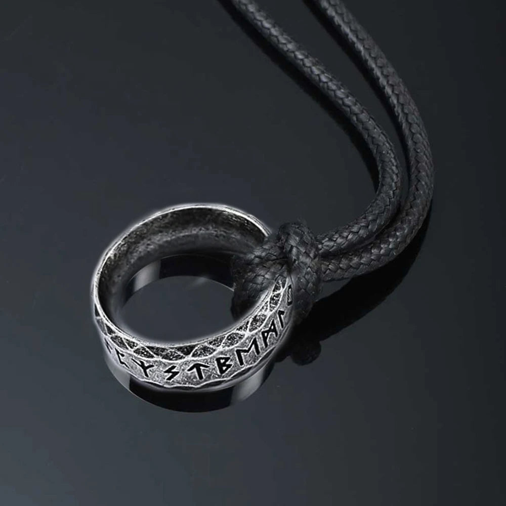 Runic Ring Pendant Necklace