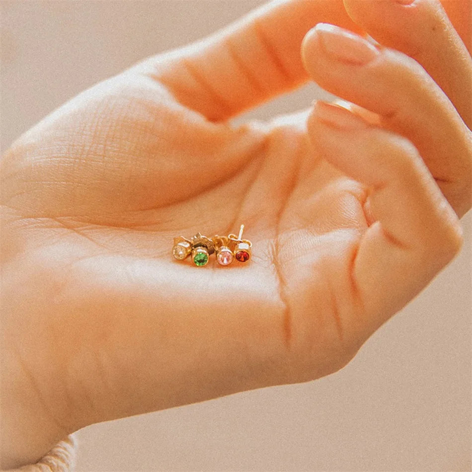 Birthstone Push-Back Earrings