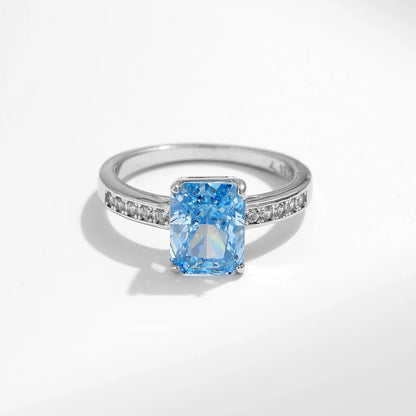 Celestial Blue Zircon Ring - 925 Sterling Silver