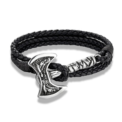 Norse Hatchet Leather Bracelet