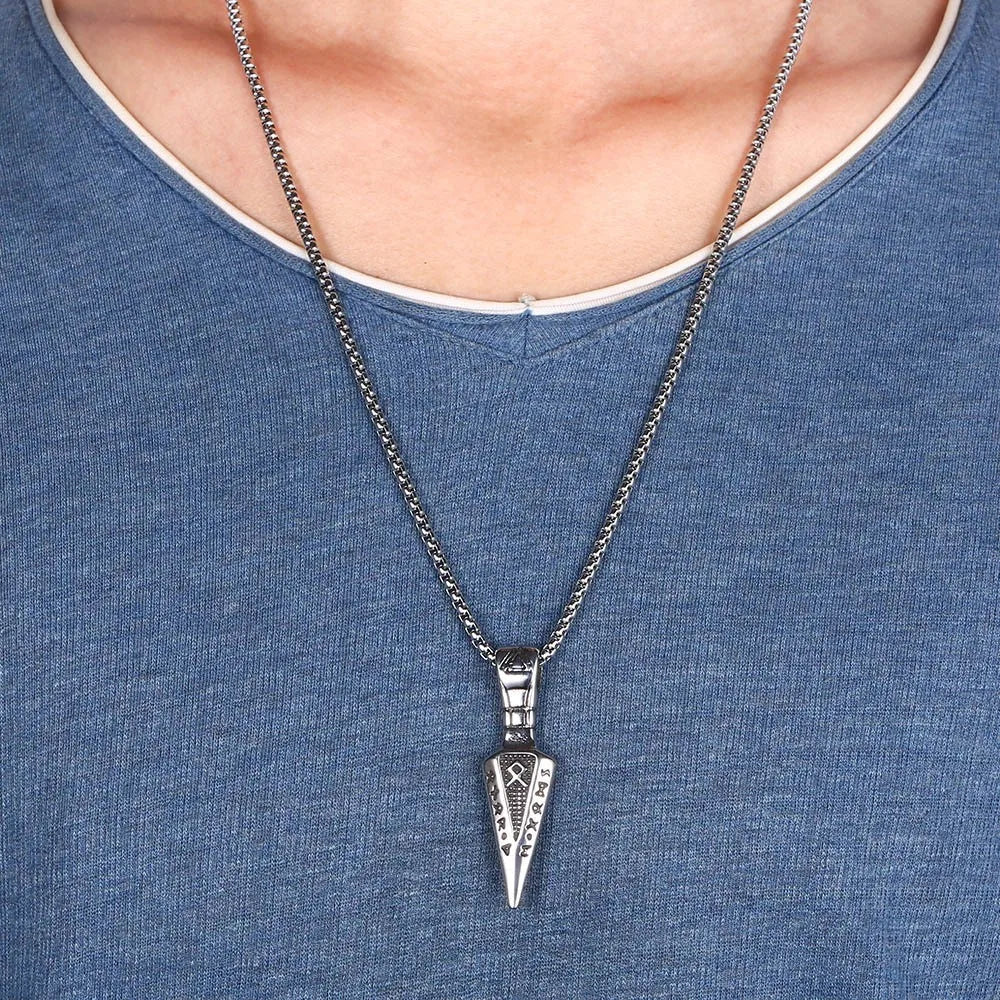 Runic Spear Pendant Necklace