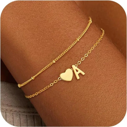 Initial Heart Bracelet