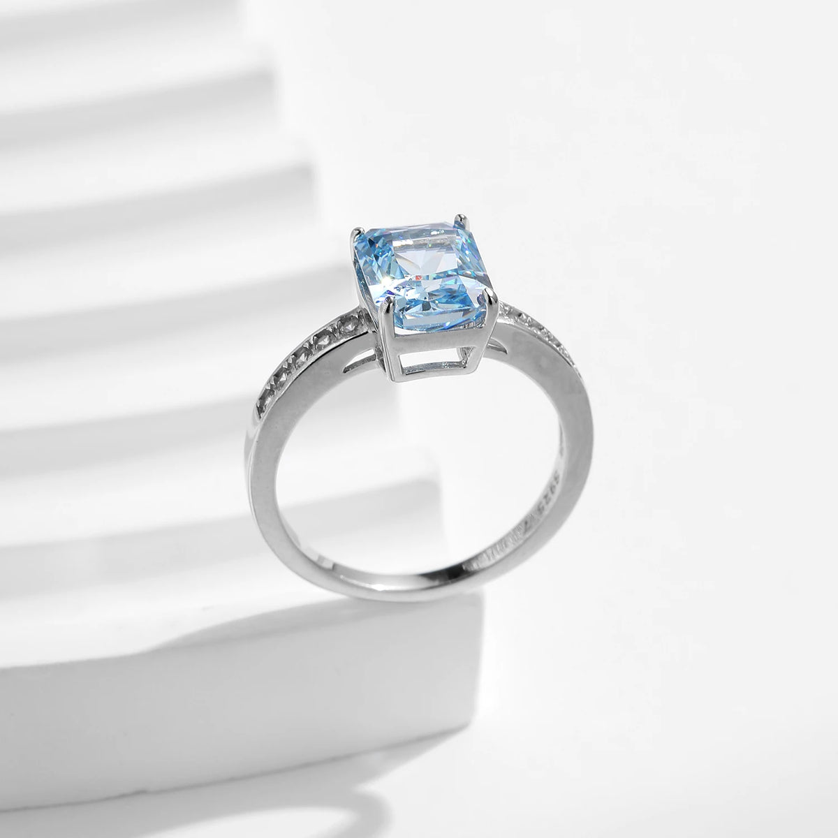 Celestial Blue Zircon Ring - 925 Sterling Silver