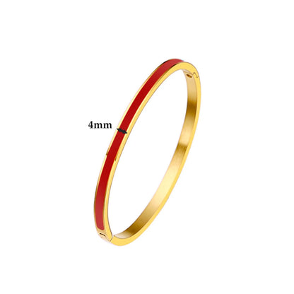 Aurelis Enamel Bangle – 4mm Stacking Bracelet