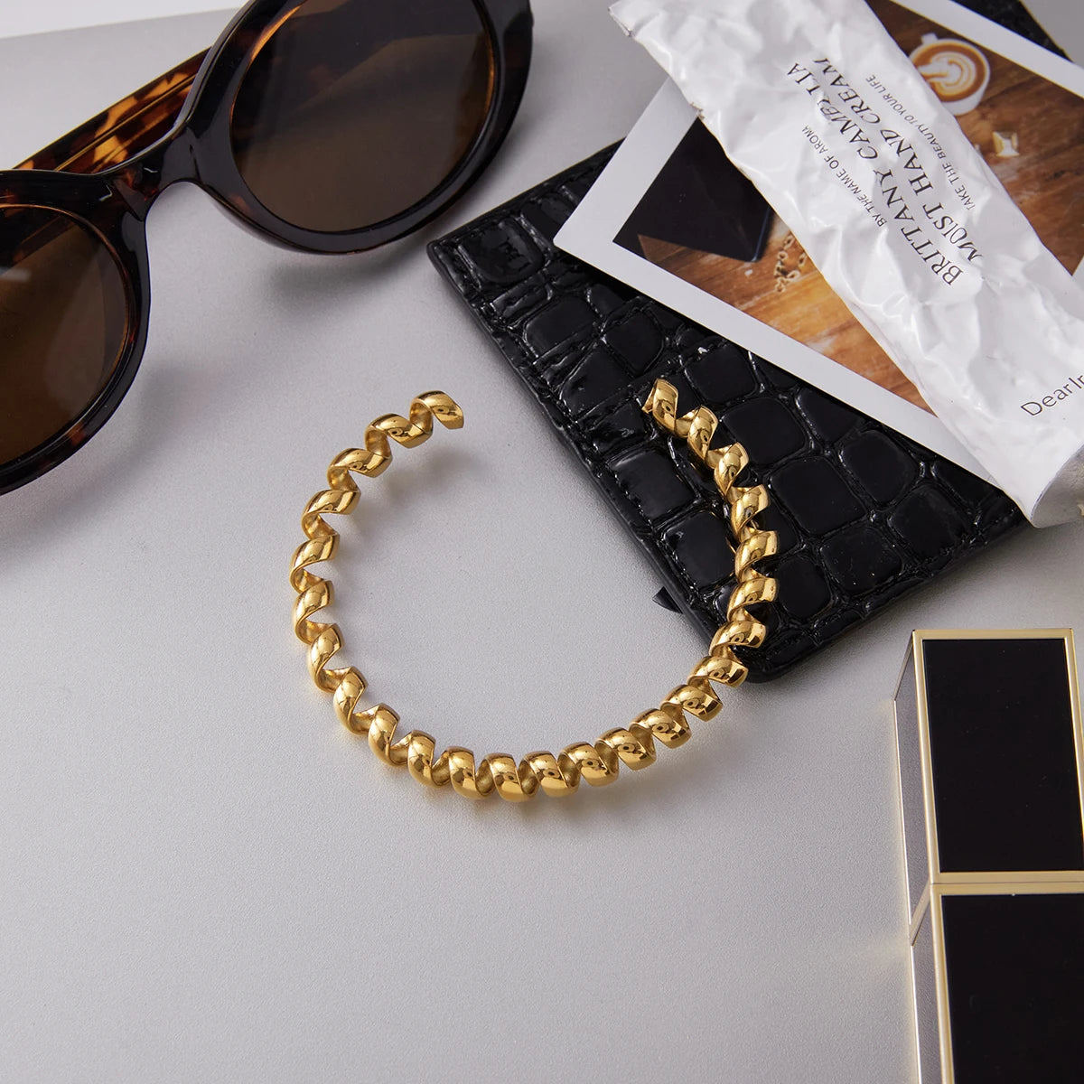 Twist Gold Cuff Bracelet