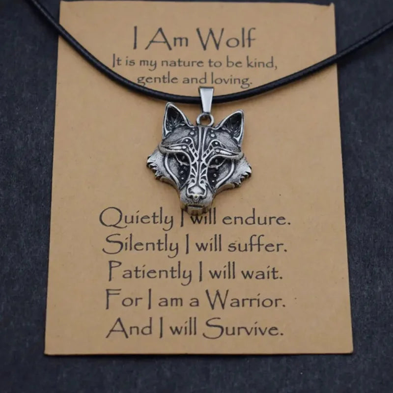 Fenrir Wolf Head Necklace