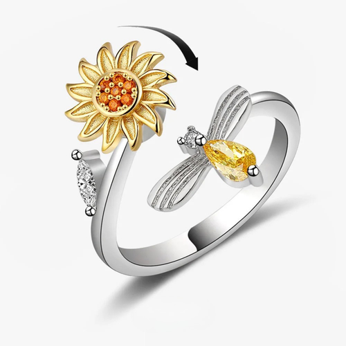 SereniBand™ Silver Sunflower And Bee