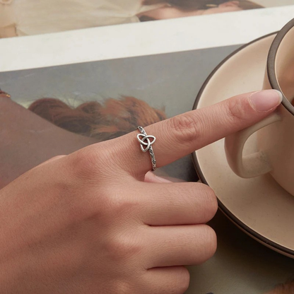 Trinity Knot Open Ring – 925 Sterling Silver